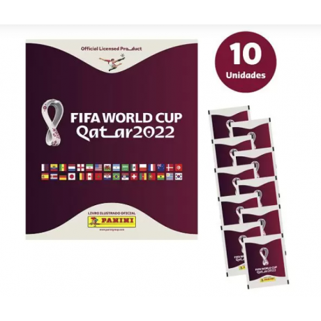 Kit 1 Álbum Brochura + 10 Envelopes de Figurinhas da Copa Do Mundo Qatar 2022 - Shopping OI BH