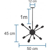 Lustre Pendente Moderno Sputnik Para 8 Lâmpadas Cobre - sHOPPING oi bh