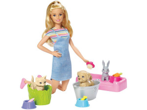 Boneca Barbie Banho De Cachorrinhos Mattel - Shopping OI BH