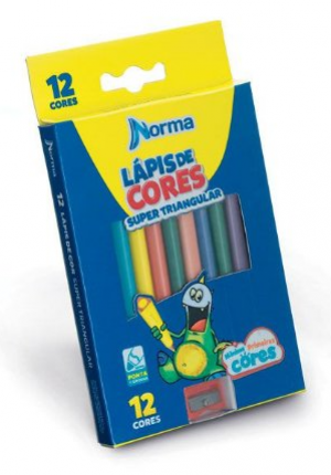 Lápis de Cor Jumbo 12 cores Super Triangular Norma - Shopping OI BH